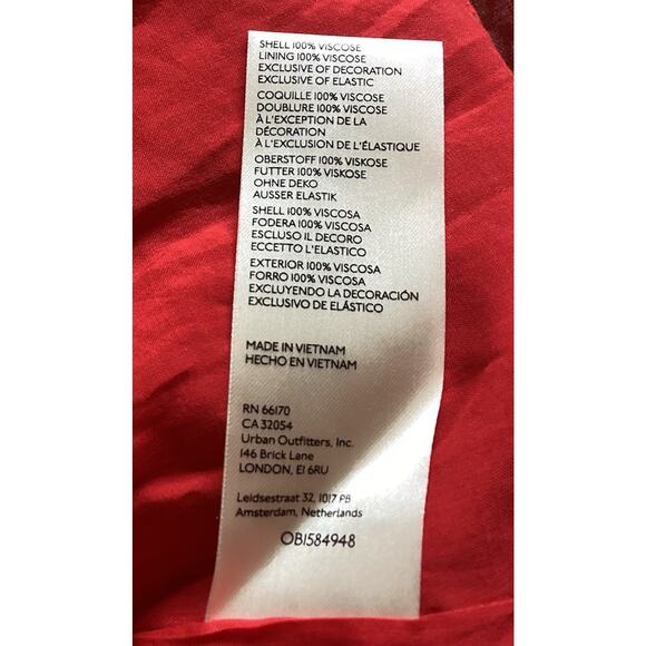 Free People Tess Mini Dress - Small, Red, Boho Milkmaid Holiday Castlecore NWT - Picture 10 of 12